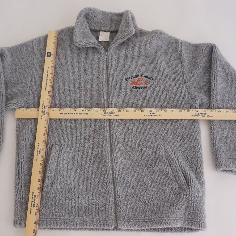 Vintage Orange County Choppers Gray Embroidered Motorcycle Zip Fleece Jacket XL - Picture 5 of 9